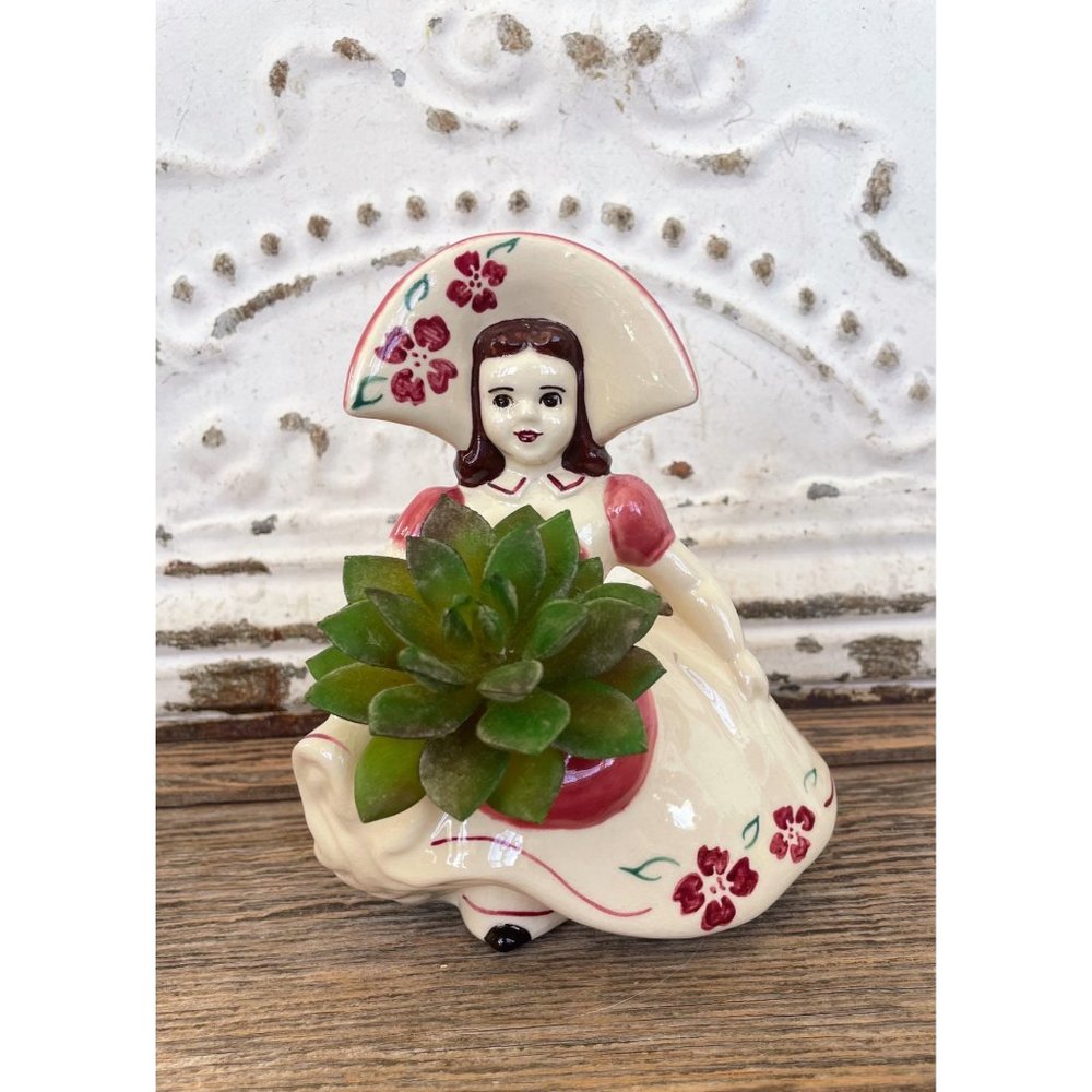Vintage 1950s Golderhammer Ceramics Dutch Lady Planter